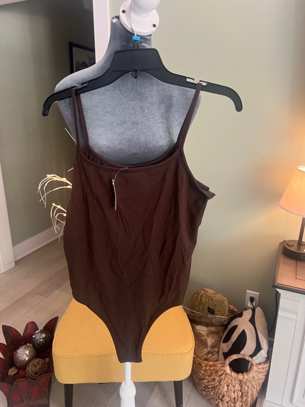 Madewell Brown Scoop Neck Bodysuit